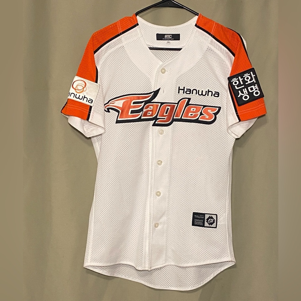 KBO Hanwha Eagles Kim Tae-Kyun #52 South Korean Baseball Jersey Sz 95/US M